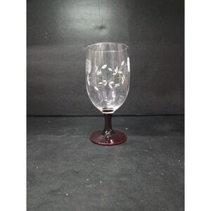 Princess House Heritage Collection Iced Tea Glass Ruby Stems Vintage